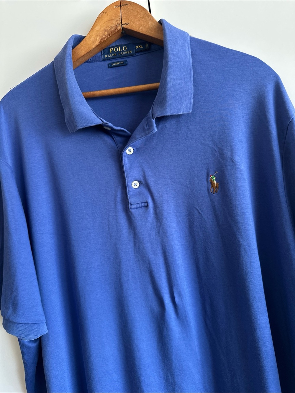 Polo by Ralph Lauren Blue Men's Polo Shirt with Embroidered Pony